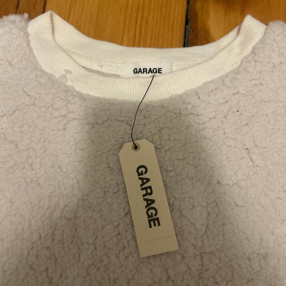 Garage white fuzzy sweater loungewear